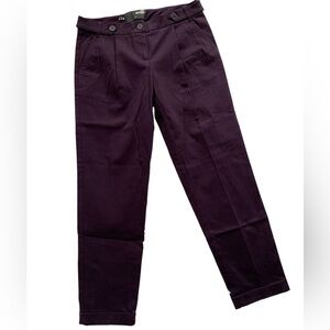 Moschino deep plum pleated academia slacks